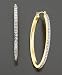 14k Gold Diamond Accent Oval Pav? Hoop Earrings