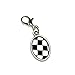 Graphics and More Checkered Racing Flag Antiqued Bracelet Pendant Zipper Pull Oval Charm with Lobster Clasp