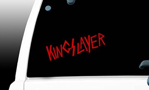 Kingslayer - 7" Red Vinyl Decal Sticker Car Macbook Laptop