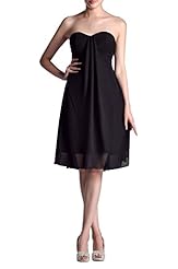 Strapless Chiffon Knee Length Bridesmaid Dress 