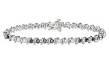 1 Carat Black and White Diamond 14K White Gold Tennis Bracelet
