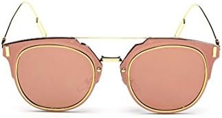 The new sunglasses for men and women fashion sunglasses retro sunglasses (Gold-framed cherry pink lenses)