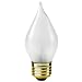 40 Watt - C15 - Satin Glow White Silk - 120 Volt - 4,000 Life Hours - Medium Base - Chandelier Decorative Light Bulb - Satco S3414