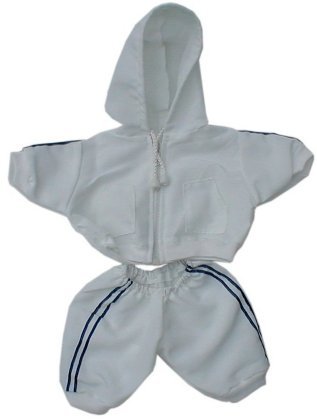 31Zh6%2BZEqXL White w/ Navy Stripe Track Suit Clothes for 14   18 Stuffed Animals and Dolls