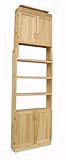 突っ張り書棚 扉つき 奥行17cm×幅75cm ナチュラル色 【本州お届けは送料無料です】