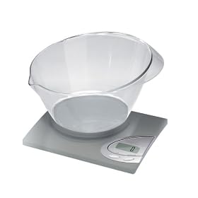 Linear Plus Bowl 11 Pound Kitchen Scale with Bowl, Silver