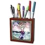Cindy Thorrington Haggerty Red Hat Art - CASTLES OF JOY - Tile Pen Holders-5 inch tile pen holder