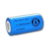 C Size Rechargeable Battery 2800mAh NiCd 1.2V Flat Top Cell
