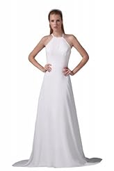 A-line Halter Sleeveless Chiffon Jeweled Empire   Waistline Evening Dress/Bridesmaid Dress/Prom Dress/Party Dress 