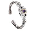925 Silver, Diamond, Amethyst & Peridot Bracelet with 14k Gold Accents (2.09ctw)