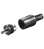 Lautsprecherstecker mit Schraubanschluss, Knickschutz, schraubbares Gehäuse
