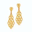 14k Gold Weave Dangle Earrings
