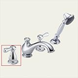 IMAGE OF Leland Roman Tub Metal Lever Handles with Finial and Screws Finish: Chrome and Polished Brass