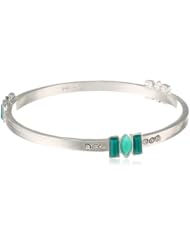 Kensie "Jewel Thief" Silver-Plated Stone Bangle Bracelet