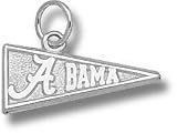 Alabama Crimson Tide Solid Sterling Silver ''A BAMA'' Pennant 5/16'' Pendant