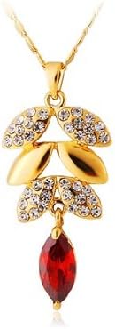 18K Plated Alloy Decorated Stylish Shape Pendant Design Necklace (Golden) M. by refill