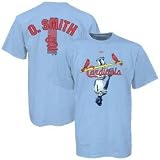 Majestic St Louis Cardinals #1 Ozzie Smith Light Blue Cooperstown MVP Player T-shirt