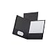 Oxford 53406 Linen Twin Pocket Portfolios, Black, 25 Per Box