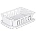 Sterilite 2-piece Large Sink Set Dish Rack Drainer, White (18 3/4