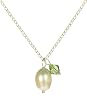 Sterling Silver Crystallized Swarovski Elements August Birthstone Peridot Color Bicone Drops and White Freshwater Cultured Pearl Necklace , 18" from Amazon Curated Collection