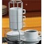 Harold Import Stackable Porcelain Demi Cup & Saucer Set, 9pc