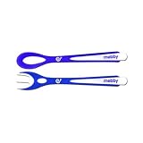 Mebby Baby Cutlery Set (2 x Spoons / 2 x Forks, White / Blue)