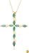Yellow Gold Overlay Sterling Silver Emerald Cross Pendant, 18