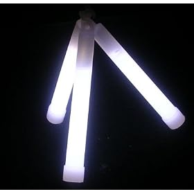 10 - 150mm x 15mm White Omniglow Foil Wrapped Glow Sticks