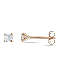 14k Pink Gold Diamond Stud Earrings (0.5 Cttw, G-H Color, I1-I2 Clarity)