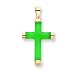 14k Green Jade Cross Pendant