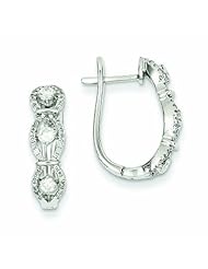 0.6 Carat 14K White Gold Diamond Hinged Hoop Earrings