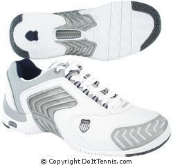 K-Swiss Men's Glaciator SCD (White/Silver) Tennis Shoes, Available in Sizes 6.5 thru 14