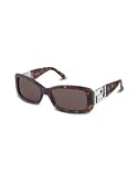 Versace - Versace Swarovski Crystal Greca Plastic Rectangular Sunglasses dark tortoise/brown