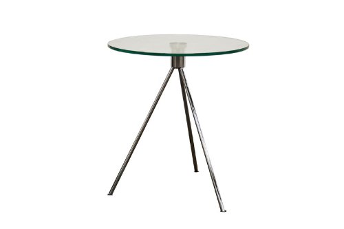 Baxton Studio Triplet End Table in Brushed Nickel