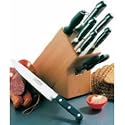 CS - Messer-Block / Messerblock "Premium" 8-teilig bestehend aus Küchenmesser, Tomatenmesser, Universalmesser, Brotmesser, Fleischmesser, Kochmesser, Universalschere, Messerblock - aus geschmiedetem Klingenstahl