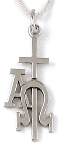 Sterling Silver Alpha and Omega Cross Pendant by Bob Siemon, 20