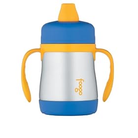 Thermos Foogo Phases Leak Proof Stainless Steel Sippy Cup, 7 Ounce, Blue/Yellow: Baby