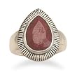 Oxidized Rough-Cut Ruby Ring