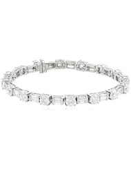 IGI Certified 14k Gold Baguette and Round-Cut Diamond Tennis Bracelet (10 1/3 cttw, H-I Color, SI1-SI2 Clarity), 7"