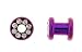 Stainless Steel Screw-On Purple Plugs with Clear Crystals - 9/16 Inch - Sold as a Pair