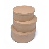 Paper Mache Lrg Box Set of 3 Oval