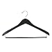 Men's Hardwood Suit Hanger with Locking Bar & Chrome Hardware, Black Finish (Case of 100)
