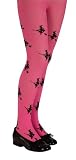 Girls Pink Glitter Witch Tights