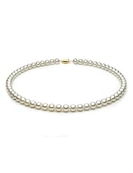 14KT White Gold Elegant Set of 7.0-7.5mm White Freshwater Pearls including Necklace Bracelet and Earrings.