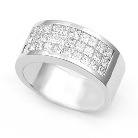 14k White Gold Invisible set Diamond Band Ring (G-H/VS, 1 1/2 ct.)