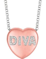 Sweethearts® Heart Shaped Necklace Pendant Rose Gold Plated-Sterling Silver 650271