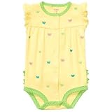 Carter's(カーターズ) ちょうちょ刺繍ヒップフリルフロントスナップ ロンパース(Yellow)/クリーパー 6M [並行輸入品]