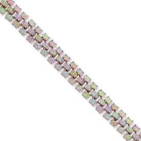Sterling Silver 7inch Created Opal Bracelet by Abacus JewelGift
