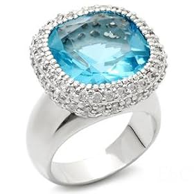 Jewelry - Aquamarine Synthetic Cocktail Ring SZ 10 by