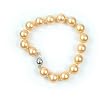 Single Strand 7-7.5 Inch 10MM Golden Shell Pearl Bracelet